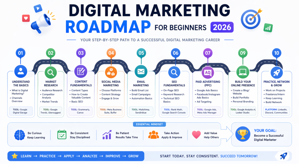 Digital Marketing Roadmap for Beginners 2026